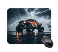 Mouse Pad Cute Non-Slip Rubber Base Desk Mat Monster Truck Black Sky Roar Funny Square Mousepad for Office & Gaming, Decorative Computer Accessories for Home Office Desk