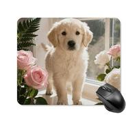Mouse Pad Cute Non-Slip Rubber Base Desk Mat Sunny Windowsill Dog Funny Square Mousepad for Office & Gaming, Decorative Computer Accessories for Home Office Desk