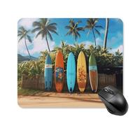 Mouse Pad Cute Non-Slip Rubber Base Desk Mat Surf's Up Surfboard Funny Square Mousepad for Office & Gaming, Decorative Computer Accessories for Home Office Desk