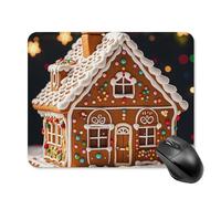 Mouse Pad Cute Non-Slip Rubber Base Desk Mat Sweet Gingerbread House Funny Square Mousepad for Office & Gaming, Decorative Computer Accessories for Home Office Desk