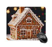 Mouse Pad Cute Non-Slip Rubber Base Desk Mat Sweet Gingerbread House Funny Square Mousepad for Office & Gaming, Decorative Computer Accessories for Home Office Desk