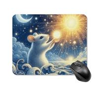 Mouse Pad Cute Non-Slip Rubber Base Desk Mat The Mouse on The Sea Funny Square Mousepad for Office & Gaming, Decorative Computer Accessories for Home Office Desk