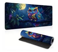 Mouse Pad, Cute Owl Mouse Mat, Extended Large Mousepad with Non-Slip Rubber Base, Comfortable Keyboard Pad, Office Desk Mat with Stitched Edges, Long MousPad Waterproof, 27.5x11.8x0.12 inch 0A0-438