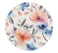 Mouse Pad, Cute Sweet Flowers Watercolor Seamless Pattern Round Computer Mousepad Non-Slip Base, Gaming Mouse Mat for Laptop Office Home, 10 x 10 Inch