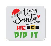 Mouse Pad Dear Santa He Did It Santa Belt Buckle Style Table Pad Office