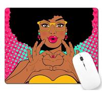 Mouse Pad Design,Sexy Young African American Woman Anti-Slip Rubber Mousepad for Gaming Office Laptop Computer PC Men Women, Cute Pattern, 9.4"x7.9"