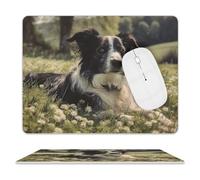 Mouse Pad Dog Lying on The Grass Mouse Mat Washable Non-slip Mouses Mats for Man Woman Laptop Gaming Desk Pad Desktop Protector Mat for Office Home Work