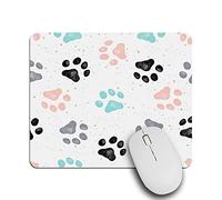 Mouse Pad Dog Paw Prints,Colorful Dog Footprint Rectangle Mousepad Non-Slip Rubber Base Computer Mouse Pad for Laptop, Office, Home - 11.8" x 9.8"