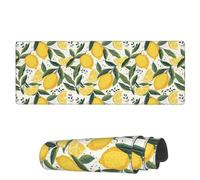 Mouse Pad Doodle Lemon Leaves Dots Large Mouse Pads With Non-Slip Rubber Base Desk Pad, For Laptop, Office, Travel, 80x30cm