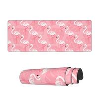 Mouse Pad Doodle Pink Flamingo Modern Pattern Large Mouse Pads Decor Table Mat, For Office, Laptop, Travel, 80x30cm