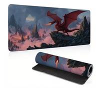 Mouse Pad, Dragon Cartoon Mouse Mat, Extended Large Mousepad with Non-Slip Rubber Base, Comfortable Keyboard Pad, Office Desk Mat Stitched Edges, Long MousPad Waterproof, 39.4x19.7x0.12 inch 0A0-502