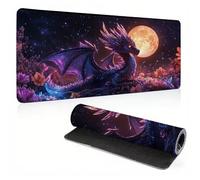 Mouse Pad, Dragon Flower-2 Mouse Mat, Extended Large Mousepad with Non-Slip Rubber Base, Comfortable Keyboard Pad, Office Desk Mat Stitched Edges, Long MousPad Waterproof, 27.5x11.8x0.12 inch 0A0-498