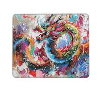 Mouse Pad Dragon Small Mouse Mat 18 x 22cm with Non-Slip Rubber Base, Waterproof Mousepad, Gaming Mousemat for Women Kids Men Laptops Keyboard Tray Home Traveling Office Accessories D-517