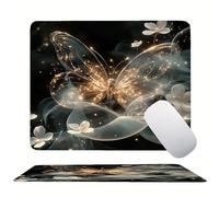 Mouse Pad Dream Butterfly, Mini Gaming Mouse Pad 300x250mm, Non-Slip Rubber Base for Stable Grip on Smooth Surfaces, Improved Precision and Speed, with Anti-Fray Stitched Edges Gifts for Men s0z-344