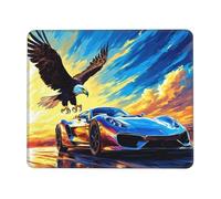 Mouse Pad Eagle Car Small Mouse Mat 25 x 20cm with Non-Slip Rubber Base, Waterproof Mousepad, Gaming Mousemat for Women Kids Men Laptops Keyboard Tray Home Traveling Office Accessories D-506