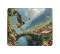 Mouse Pad Eagle Landscape Small Mouse Mat 24 x 28cm with Non-Slip Rubber Base, Waterproof Mousepad, Gaming Mousemat for Women Kids Men Laptops Keyboard Tray Home Traveling Office Accessories D-507