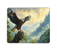 Mouse Pad Eagle Small Mouse Mat 27 x 22cm with Non-Slip Rubber Base, Waterproof Mousepad, Gaming Mousemat for Women Kids Men Laptops Keyboard Tray Home Traveling Office Accessories D-505