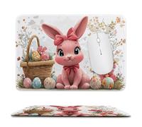 Mouse Pad Easter Bunny, Small Mouse Mat 24 x 20 cm with Non-Slip Rubber Base, Waterproof Mousepad, Gaming Mousemat for Women Kids Men Laptops Keyboard Tray Home Traveling Office Accessories d-237