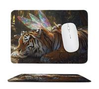 Mouse Pad Elf Tiger, Small Mouse Mat 24 x 20 cm with Non-Slip Rubber Base, Waterproof Mousepad, Gaming Mousemat for Women Kids Men Laptops Keyboard Tray Home Traveling Office Accessories d-477