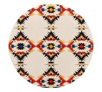 Mouse Pad, Ethnic South Western Style Boho Geometric Pattern Round Computer Mousepad Non-Slip Base, Gaming Mouse Mat for Laptop Office Home, 10 x 10 Inch