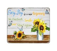 Mouse Pad Every Day Is A New Beginning Take A Deep Breath Smile And Start Again Sunflower 25X30Cm Soft Mouse Pads Non-Slip Mousepads For Laptop Computer