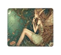 Mouse Pad Fairy Elves Small Mouse Mat 25 x 20cm with Non-Slip Rubber Base, Waterproof Mousepad, Gaming Mousemat for Women Kids Men Laptops Keyboard Tray Home Traveling Office Accessories D-428