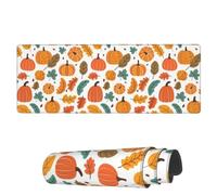 Mouse Pad Fall Doodle Pumpkins Leaves Large Mouse Pads Stitched Edges Computer Mousepad, For Laptop, Office, Desk, 80x30cm