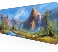 Mouse Pad Fall Gaming Mouse Pad Landscape Large Desk Mat 700x400x3mm,Work From Home Essentials Non-Slip Rubber Base Special Textured Water-Resistant Surface Wear-Resistant Desk Matt For Laptop Y1-575