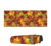 Mouse Pad Fall Leaves Vintage Autumn Large Mouse Pads Stitched Edges Desk Pad, For Office, Study, Laptop, 80x30cm