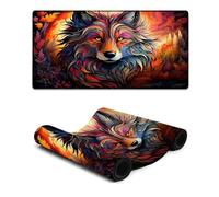 Mouse Pad Fantasy Colorful Art Wolf Waterproof Mousepad 30x60cm Keyboard Desk Mat Smooth SurfaceHigh AccuracyFast MovingAnti ScratchNon Slip Base