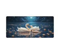 Mouse Pad Fantasy White Swan Waterproof Mousepad 40x90cm Keyboard Desk Mat with Non Slip Base And Stitched Edge for Gaming Office Work