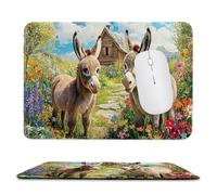 Mouse Pad Farm Donkey, Small Mouse Mat 32 x 26 cm with Non-Slip Rubber Base, Waterproof Mousepad, Gaming Mousemat for Women Kids Men Laptops Keyboard Tray Home Traveling Office Accessories d-637