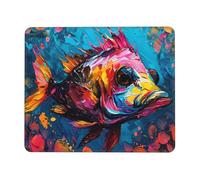 Mouse Pad Fish Small Mouse Mat 42 x 35cm with Non-Slip Rubber Base, Waterproof Mousepad, Gaming Mousemat for Women Kids Men Laptops Keyboard Tray Home Traveling Office Accessories D-1009