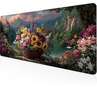 Mouse Pad Flower Basket Gaming Mouse Pad Landscape Large Desk Mat 800x400x3mm,Work From Home Essentials Non-Slip Rubber Base Special Textured Water-Resistant Surface Wear-Resistant For Laptop Y1-212