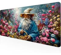 Mouse Pad Flower Basket Gaming Mouse Pad Wizard Large Desk Mat 900x400x3mm,Work From Home Essentials Non-Slip Rubber Base Special Textured Water-Resistant Surface Wear-Resistant For Laptop Y1-620
