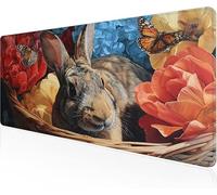 Mouse Pad Flower Clusters Gaming Mouse Pad Rabbit Large Desk Mat 1600x800x3mm,Work from Home Essentials Non-Slip Rubber Base Special Textured Water-Resistant Surface Wear-Resistant for Laptop Y1-607