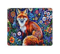Mouse Pad Flower Fox Small Mouse Mat 40 x 30cm with Non-Slip Rubber Base, Waterproof Mousepad, Gaming Mousemat for Women Kids Men Laptops Keyboard Tray Home Traveling Office Accessories D-356