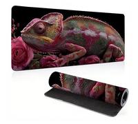 Mouse Pad, Flower Lizard Mouse Mat, Extended Large Mousepad with Non-Slip Rubber Base, Comfortable Keyboard Pad, Office Desk Mat with Stitched Edges,Long MousPad Waterproof 39.4x19.7x0.12 inch 0A0-322