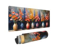 Mouse Pad Flower Mouse Mat Retro Extra Large Desk Mat 35.4x15.7inch,Large XXL Mousepad Non-Slip Rubber Base,Office Desk Mousemat Stitched Edges Accessories for Office Decor,Gifts for Women 0E-431