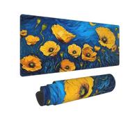 Mouse Pad Flower Mouse Mat Starry Sky Extra Large Desk Mat 39.3x19.6inch,Large XXL Mousepad Non-Slip Rubber Base,Office Desk Mousemat Stitched Edges Accessories for Office Decor,Gifts 0E-461