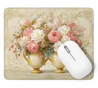 Mouse Pad Flower, Small Mouse Mat 320 x 260 mm, Desk Mat with Waterproof Design, Premium-Textured Square Mousepad Peony, Smooth Surface, Gaming Office Mousemat Keyboard Decor Gifts Christmas p1j-788