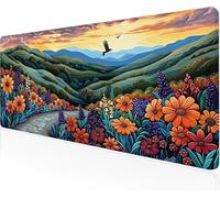Mouse Pad Flowers Gaming Mouse Pad Landscape Large Desk Mat 900x400x3mm,Work From Home Essentials Non-Slip Rubber Base Special Textured Water-Resistant Surface Wear-Resistant For Office Laptop Y1-593