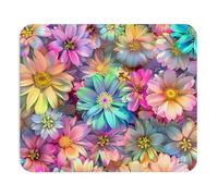 Mouse Pad Flowers Multicolor Fantasy Style Pastel Bright Design for Office Modern Desk Female Gift for Women Creative and Color Lovers Mousepad, Mouse Mat