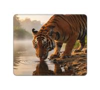 Mouse Pad for Computer and Laptop Non-Slip Mouse Mat for Office and Gaming | Tiger By The River Desk Mat Smooth Surface With Stitched Edges For Easy Mouse Movement Office And Gaming Use 25 X 30cm