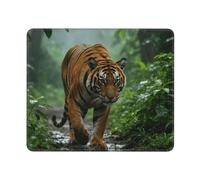 Mouse Pad for Computer and Laptop Non-Slip Mouse Mat for Office and Gaming | Tiger In The Jungle Desk Mat Smooth Surface With Stitched Edges For Easy Mouse Movement Office And Gaming Use 25 X 30cm