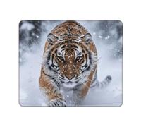 Mouse Pad for Computer and Laptop Non-Slip Mouse Mat for Office and Gaming | Tiger In The Snow Desk Mat Smooth Surface With Stitched Edges For Easy Mouse Movement Office And Gaming Use 25 X 30cm