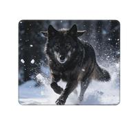 Mouse Pad for Computer and Laptop Non-Slip Mouse Mat for Office and Gaming | Wolf Running In The Snow Desk Mat Smooth Surface With Stitched Edges For Easy Mouse Movement Office And Gaming Use 25 X 30cm