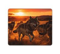 Mouse Pad for Computer and Laptop Non-Slip Mouse Mat for Office and Gaming | Wolves On The Grasslands Desk Mat Smooth Surface With Stitched Edges For Easy Mouse Movement Office And Gaming Use 25 X 30cm
