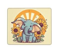 Mouse Pad for Gaming 7 x 8.6 in Cheery Elephant Mousepad Cute Square Mousepad Non-Slip Rubber Base Mouse Mat with Designs for Laptop Computer Office