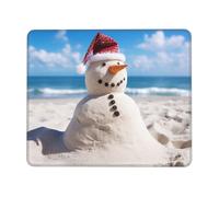 Mouse Pad for Gaming 8.3 x 10.3 in Beach Sandy Snowman Mousepad Cute Square Mousepad Non-Slip Rubber Base Mouse Mat with Designs for Laptop Computer Office